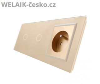 Dotykový vypínač 2 x ř.1+zásuvka V odstínu ivory creme přináší spojení moderní technologie a stylového designu. Dvojitý...