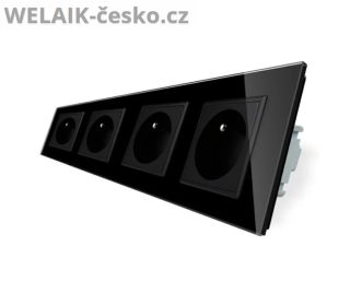 Čtyřnásobná skleněná zásuvka WELAIK v elegantní černé barvě dodá vašemu prostoru luxusní vzhled a praktičnost v jednom....