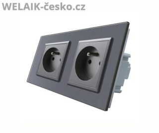 Elegantní skleněná dvojnásobná zásuvka v tmavě šedém provedení dodá interiéru moderní a luxusní vzhled. Kvalitní...