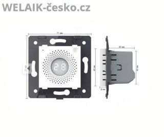 Moderní digitální senzor teploty a vlhkosti vzduchu v bílé barvě přesně sleduje podmínky v interiéru a pomáhá udržet...