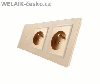 Elegantní designový set v jemném odstínu Ivory Creme, který spojuje moderní dotykový vypínač a dvě praktické zásuvky FR....